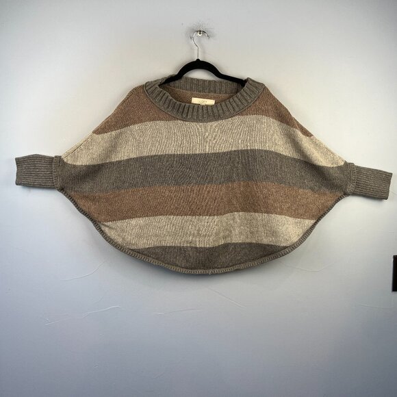 Ann Taylor Loft Wool Blend Striped Cape Sweater Size XS Cropped - Picture 1 of 4